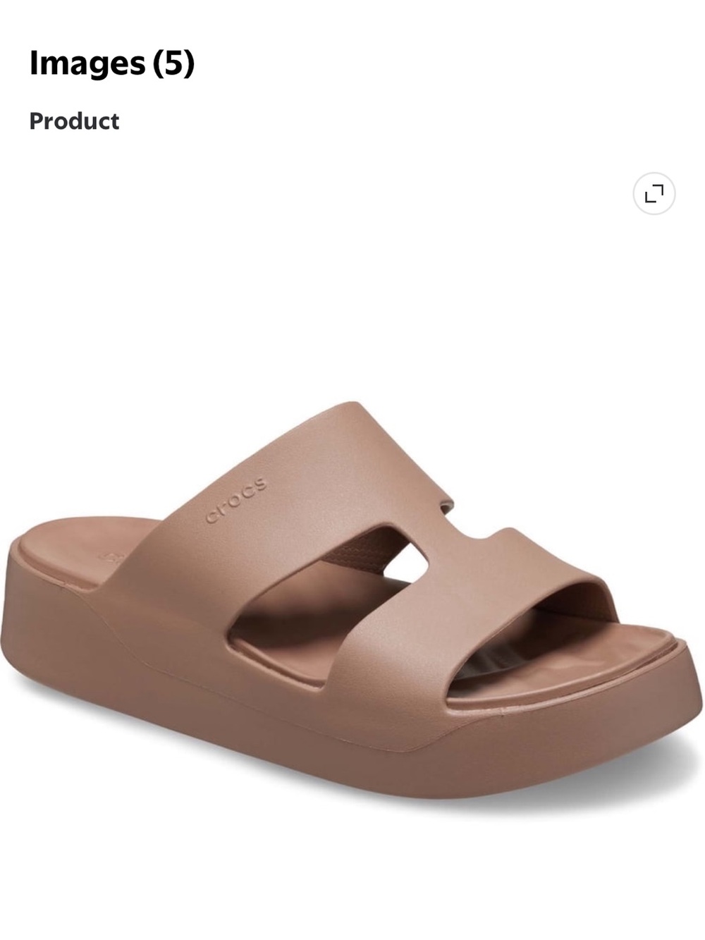 CROCS Women's Tan Platform Slide Sandal
